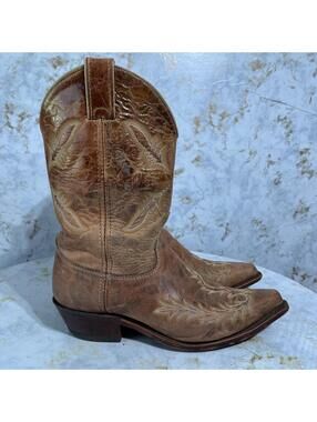 Justin Bent Rail Women's Size 9.5 Shoes Brown Leather Western Cowboy Boots